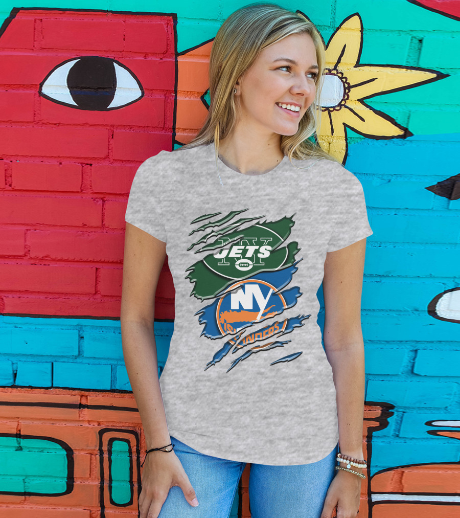 New York Jets Ny Islanders Crossover Rah 068 T-Shirt