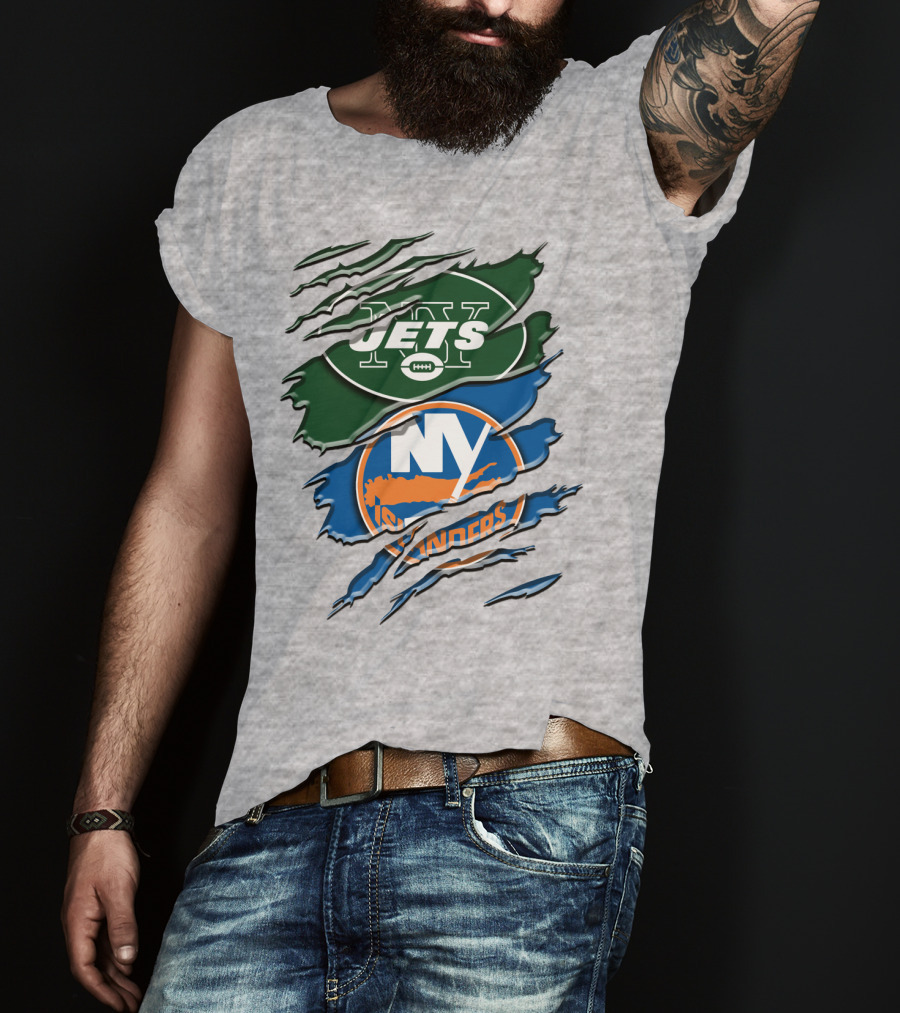 New York Jets Ny Islanders Crossover Rah 068 T-Shirt