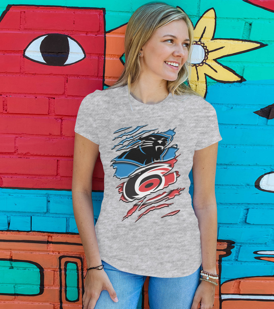 Carolina Panthers And Hurricanes Claw T-Shirt