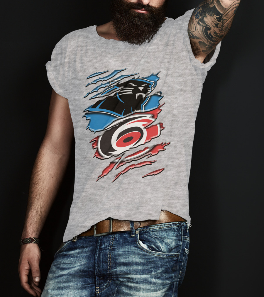 Carolina Panthers And Hurricanes Claw T-Shirt