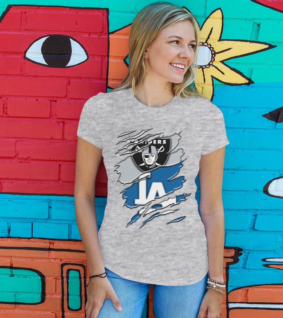 Raiders La Dodgers Crest Combination T-Shirt