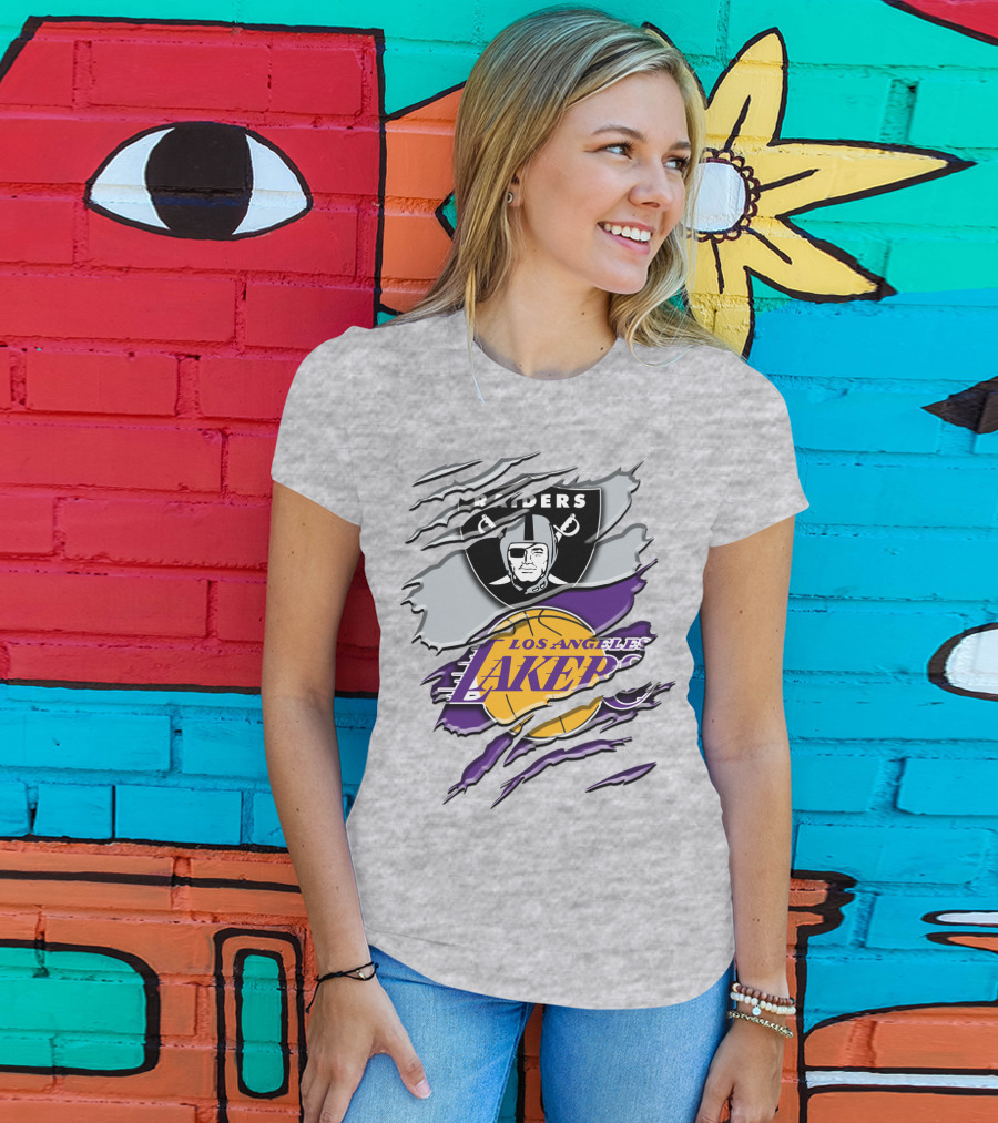 Raiders Los Angeles Lakers Rah 095 T-Shirt