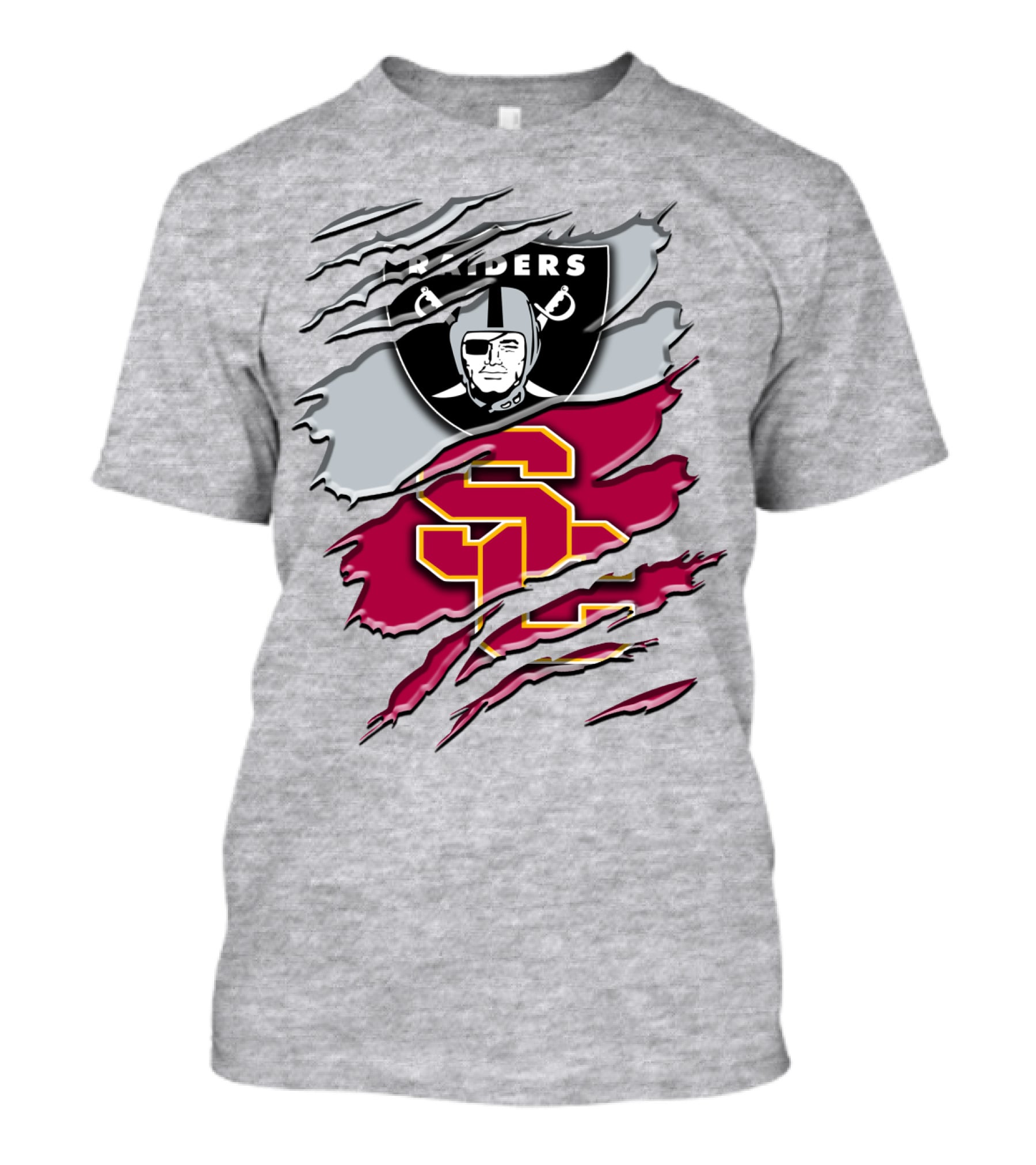 Raiders And Usc Trojans Logo Fusion Rah 098 T-Shirt