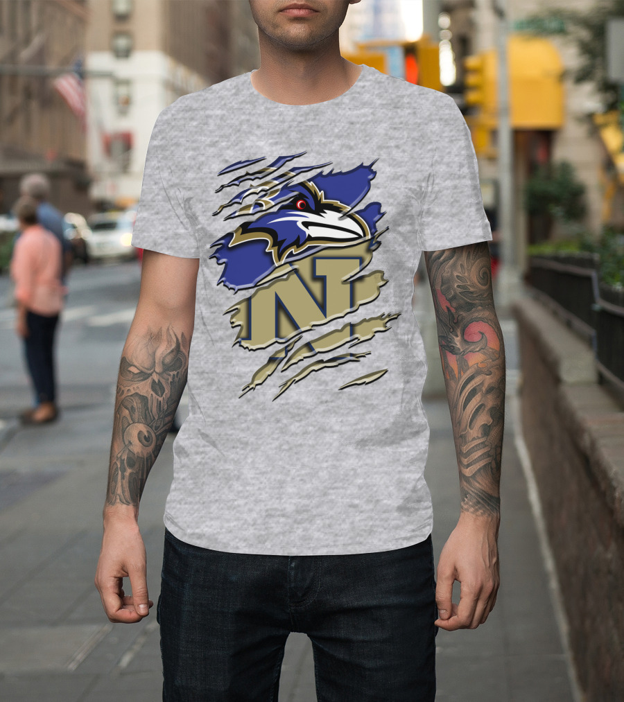 Baltimore Ravens Navy Midshipmen Rah 103 T-Shirt