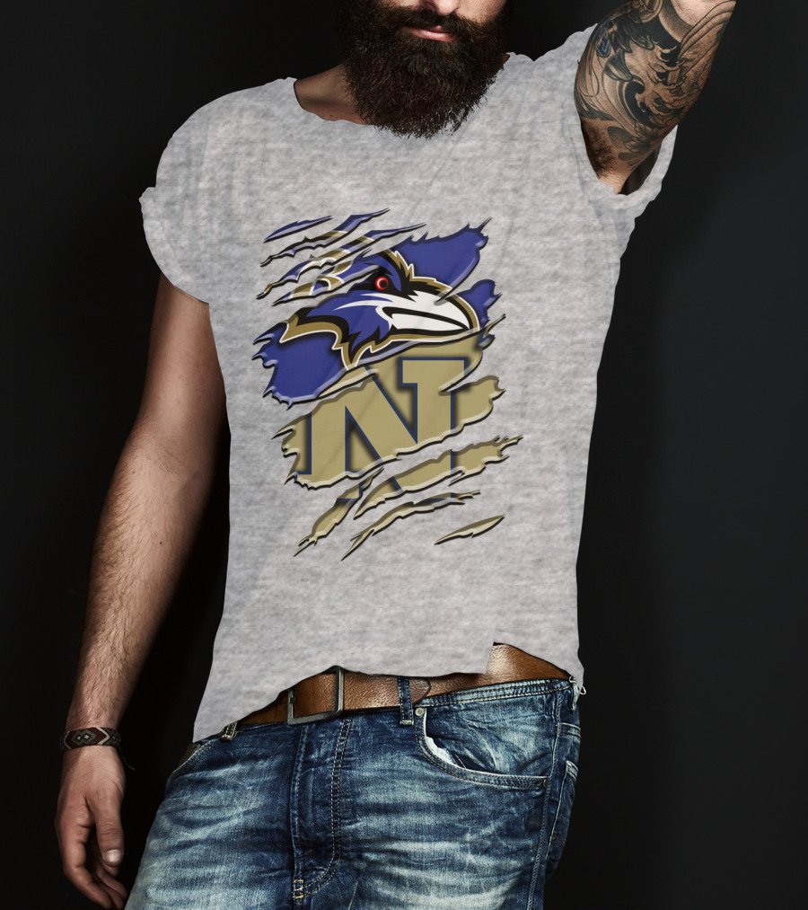 Baltimore Ravens Navy Midshipmen Rah 103 T-Shirt