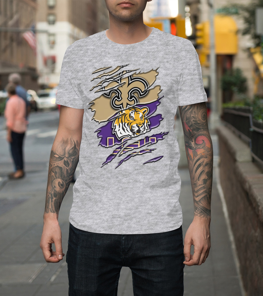 New Orleans Saints And Lsu Tigers Rah 107 T-Shirt