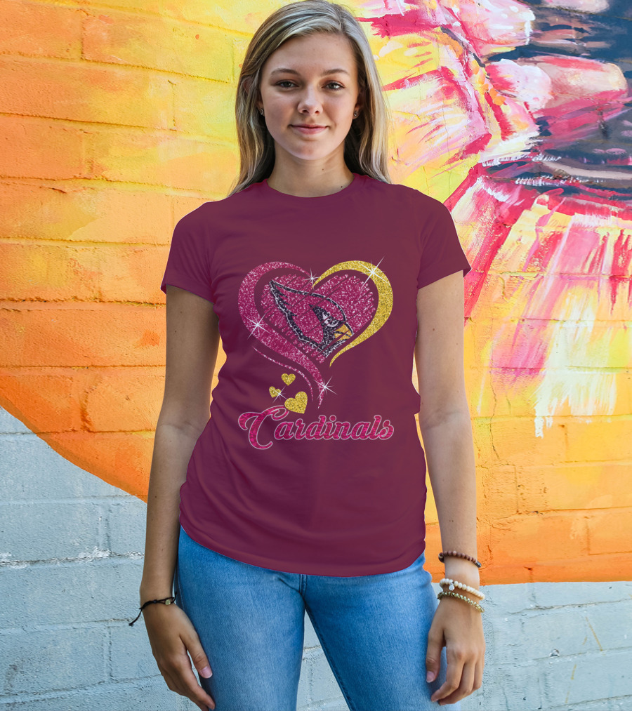 Cardinals Heart Glitter T-Shirt
