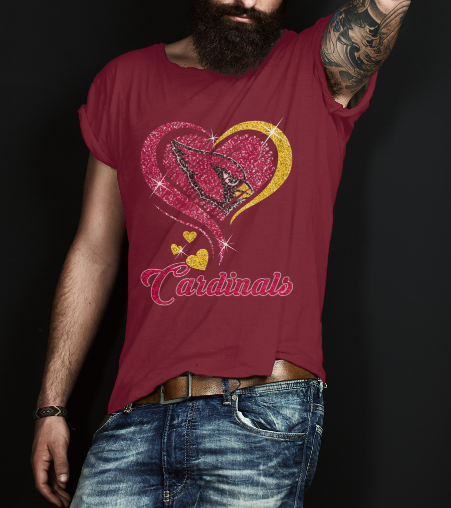 Cardinals Heart Glitter T-Shirt