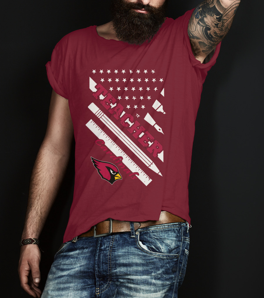 Arizona Cardinals Teacher Stars And Tools T-Shirt
