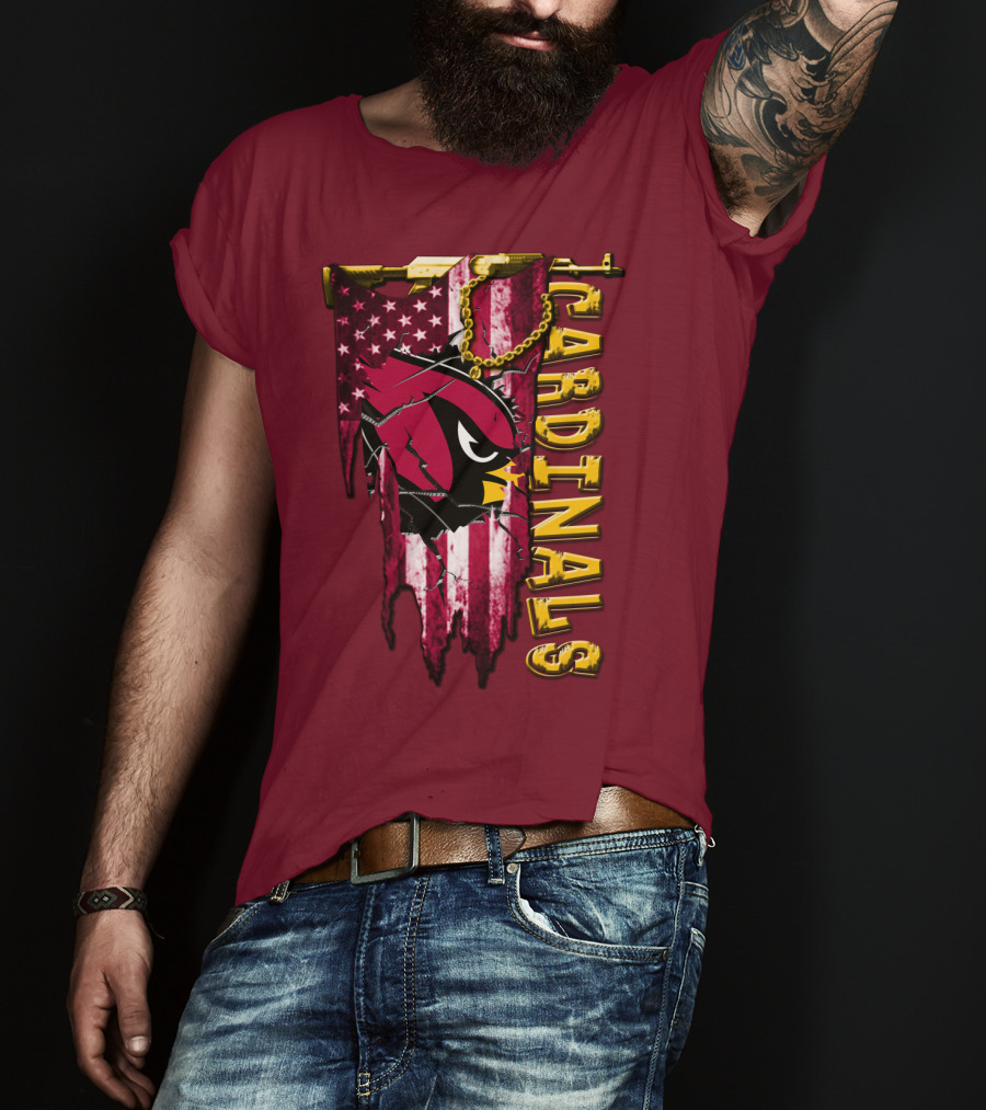 Cardinals Usa Flag And Chain T-Shirt