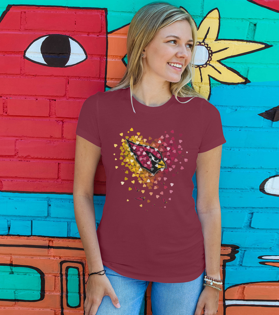 Arizona Cardinals Heart Symbol Burst T-Shirt