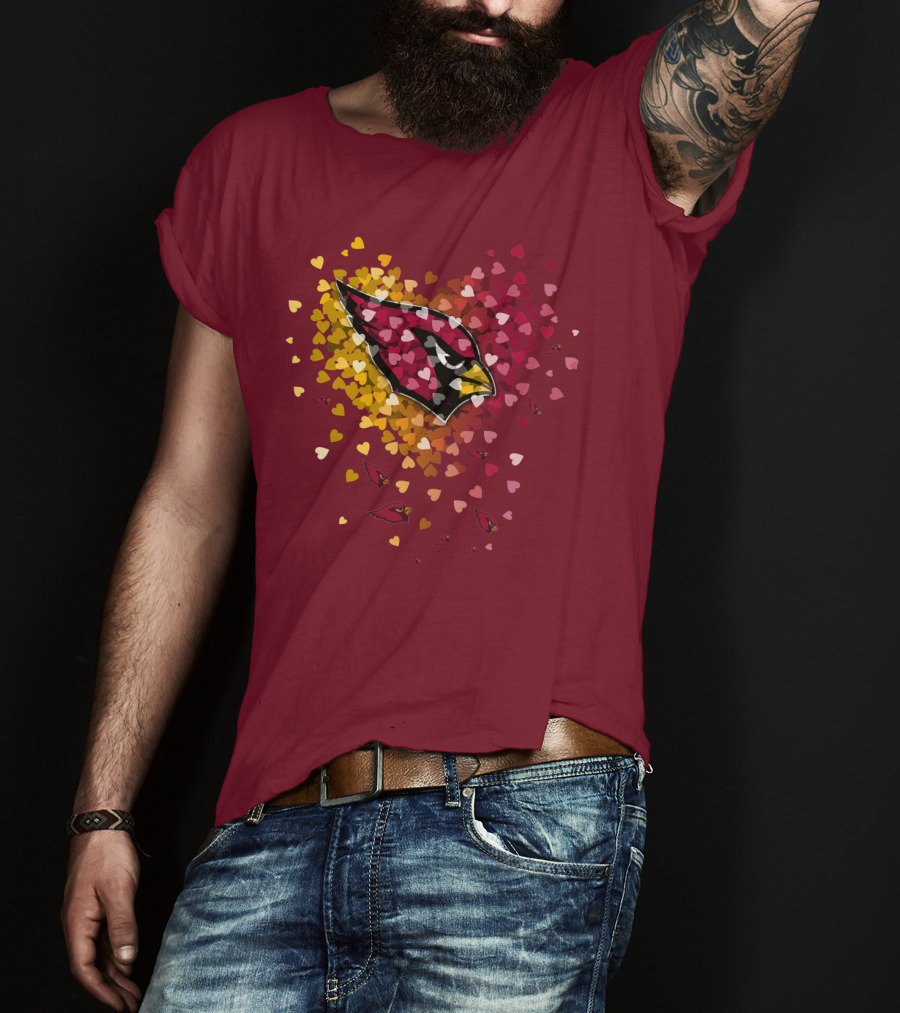 Arizona Cardinals Heart Symbol Burst T-Shirt
