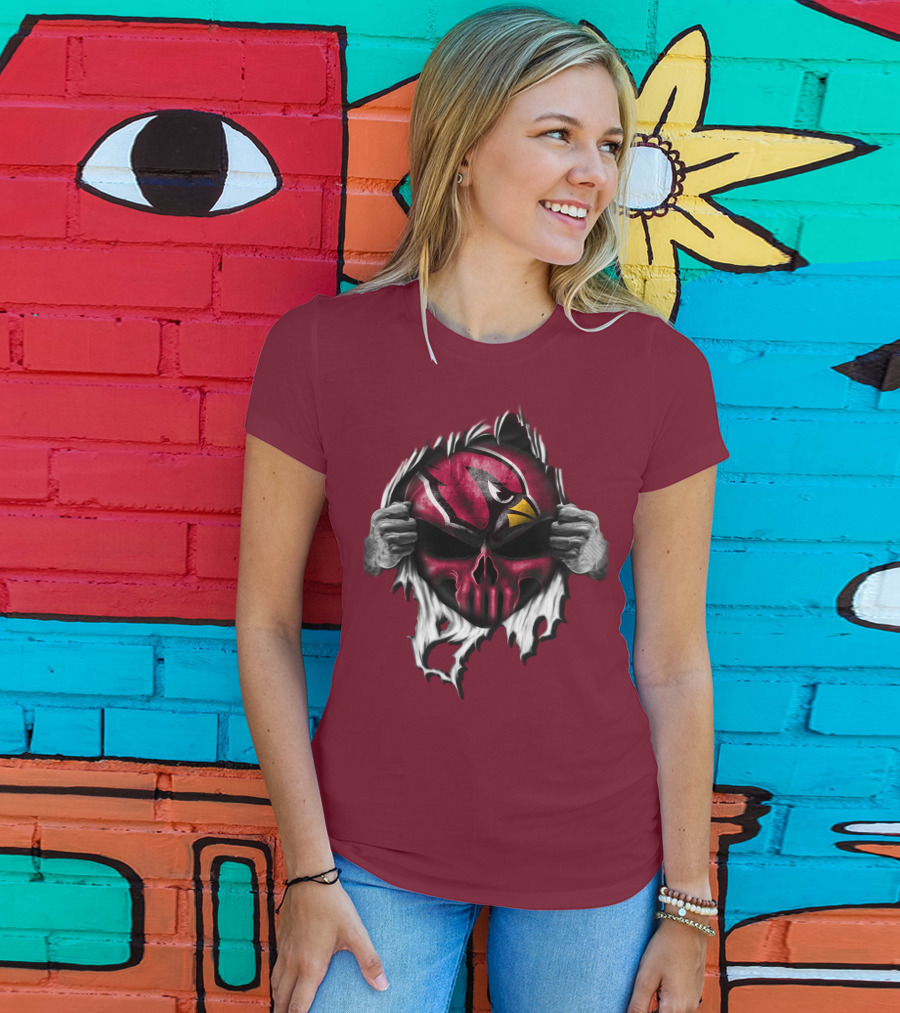 Arizona Cardinals Skull Logo T-Shirt