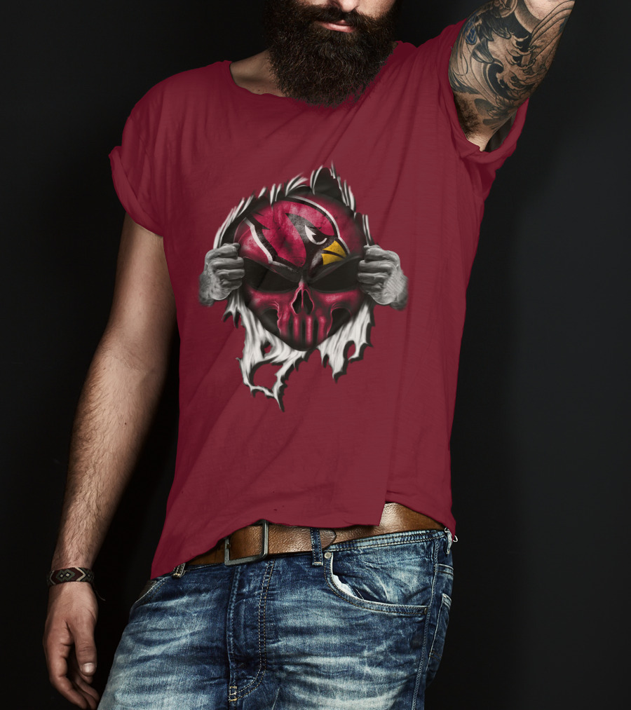 Arizona Cardinals Skull Logo T-Shirt