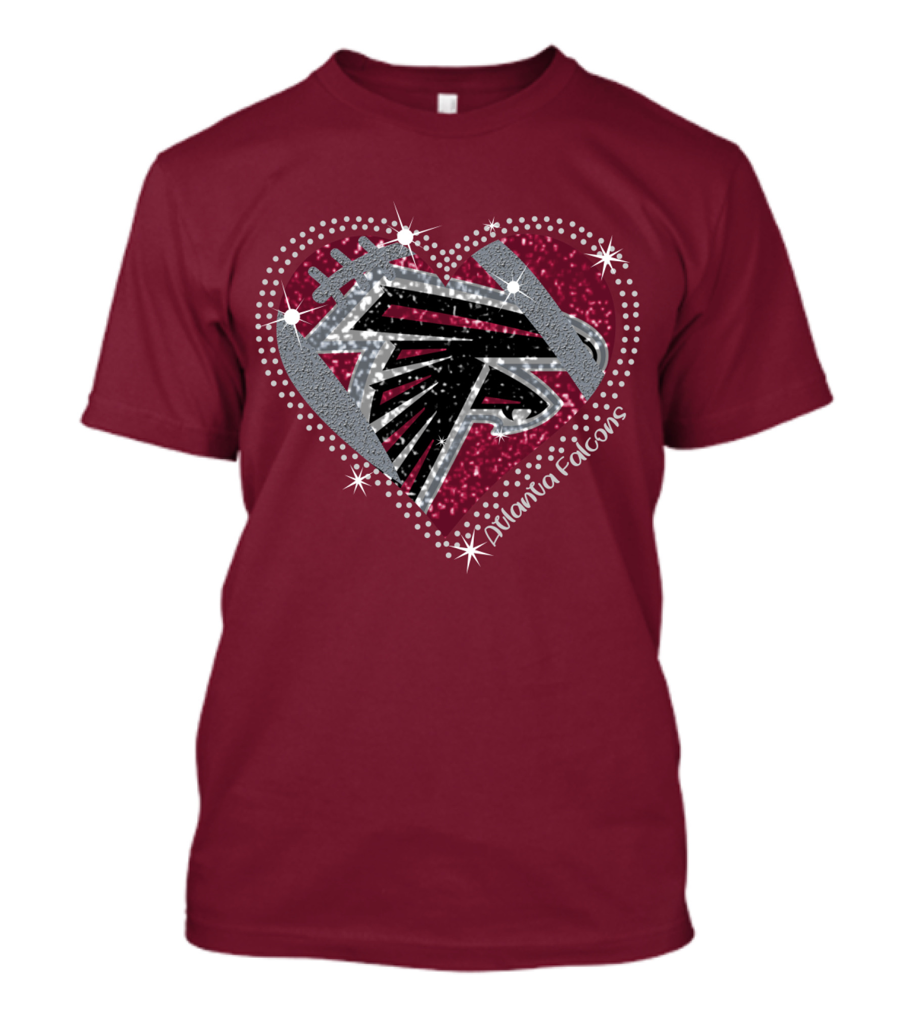 Atlanta Falcons Sparkling Heart T-Shirt