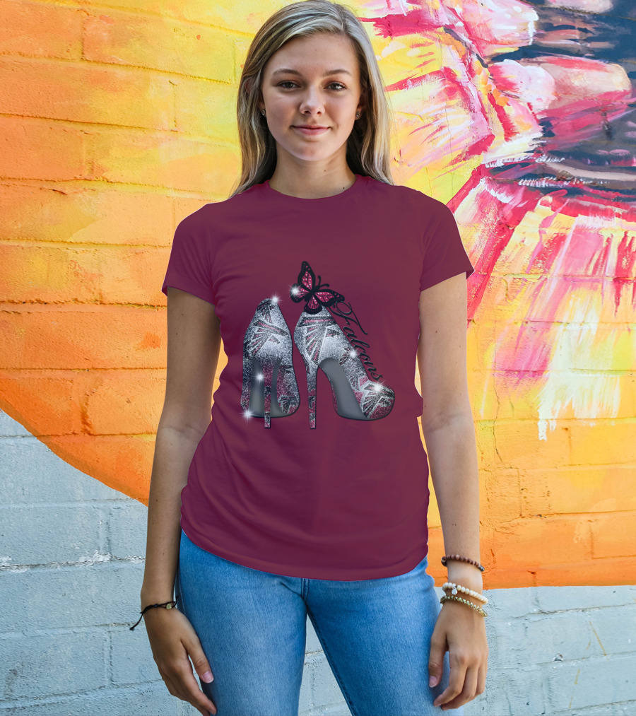 Atlanta Falcons High Heels With Butterfly T-Shirt
