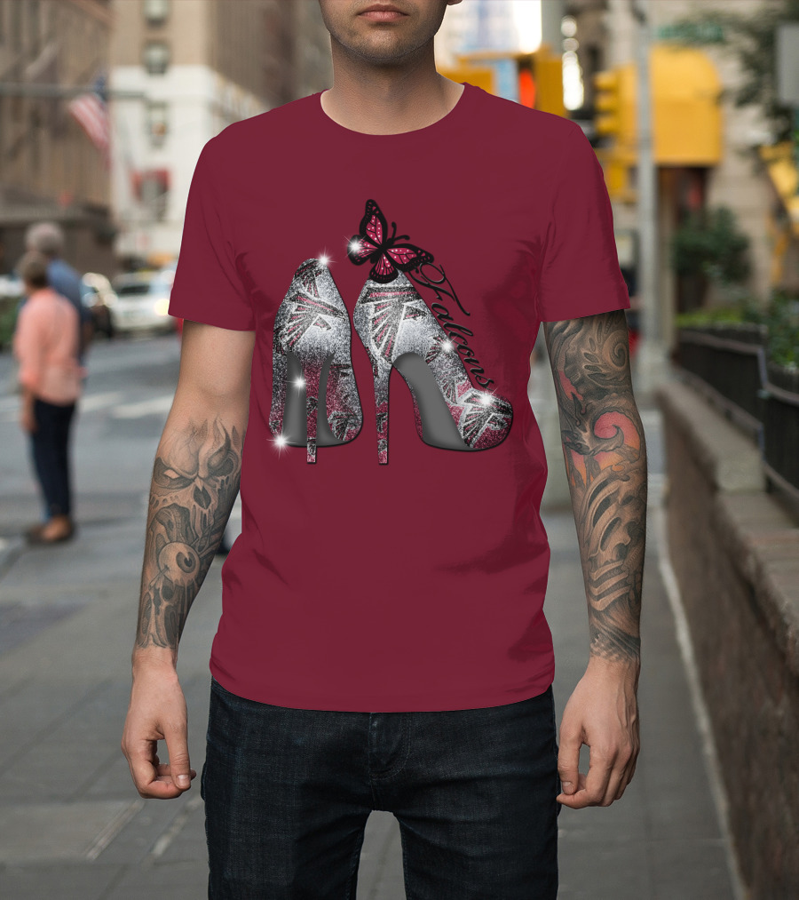 Atlanta Falcons High Heels With Butterfly T-Shirt