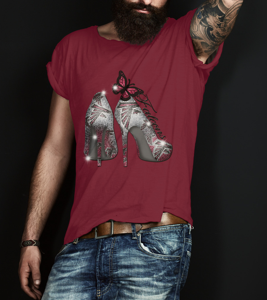 Atlanta Falcons High Heels With Butterfly T-Shirt
