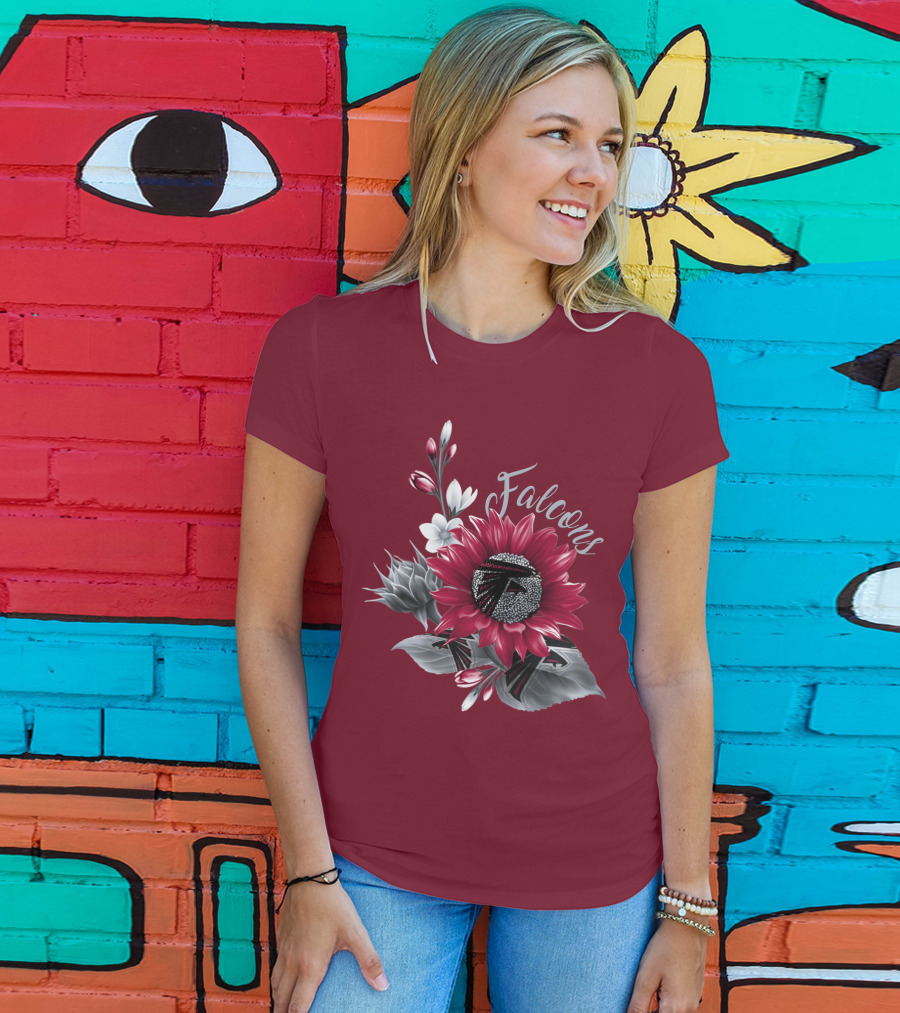 Falcons Floral Atlanta Falcons Logo Blossom T-Shirt