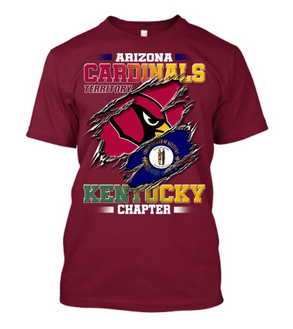 Arizona Cardinals Territory Kentucky Chapter Commonwealth Of Kentucky Flag T-Shirt