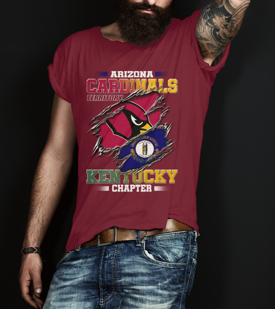 Arizona Cardinals Territory Kentucky Chapter Commonwealth Of Kentucky Flag T-Shirt