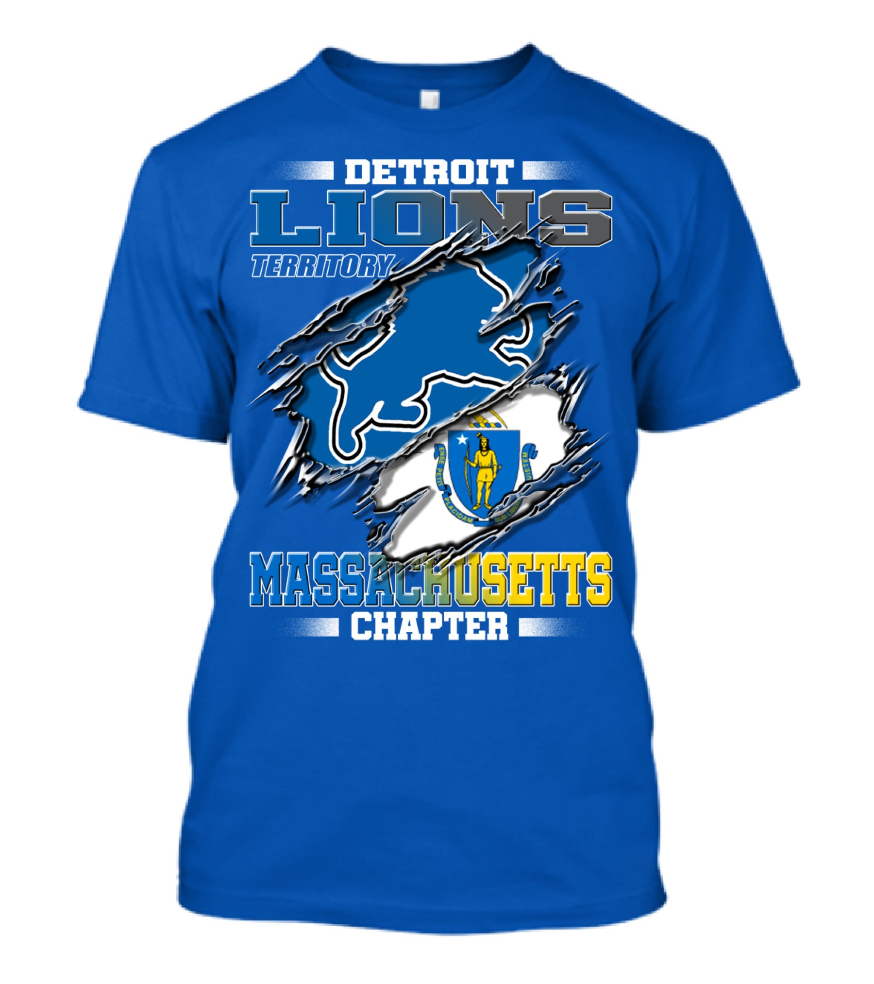 Detroit Lions Territory Massachusetts Chapter T-Shirt