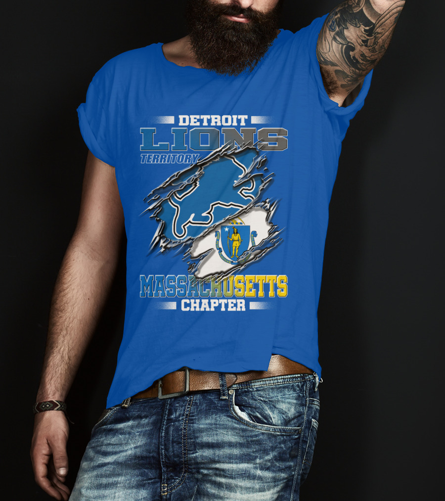 Detroit Lions Territory Massachusetts Chapter T-Shirt