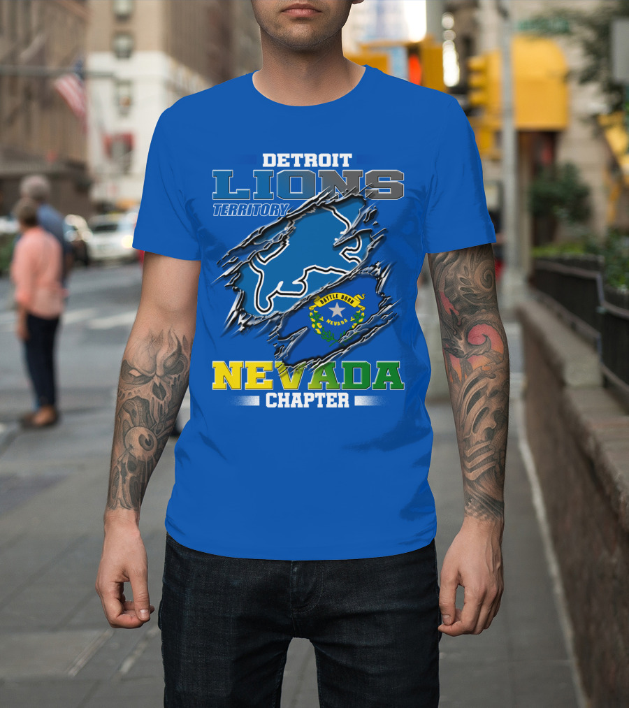 Detroit Lions Territory Nevada Chapter Battle Born T-Shirt