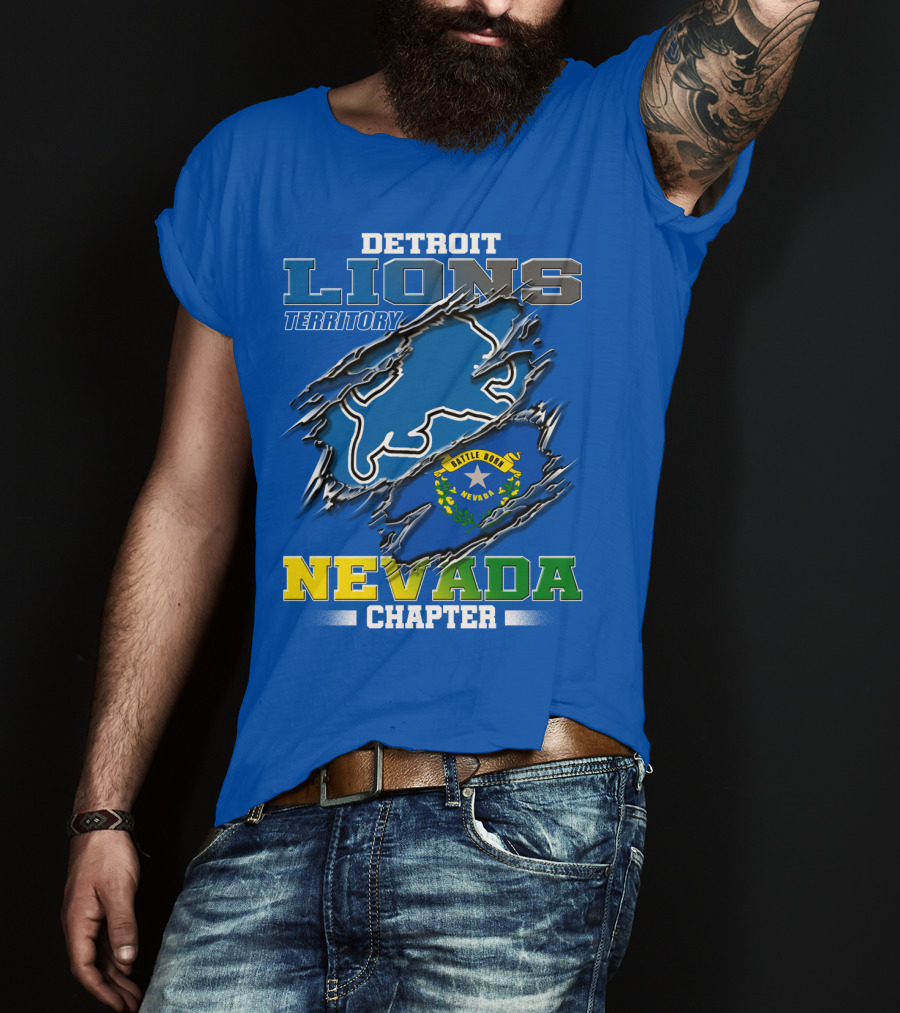 Detroit Lions Territory Nevada Chapter Battle Born T-Shirt
