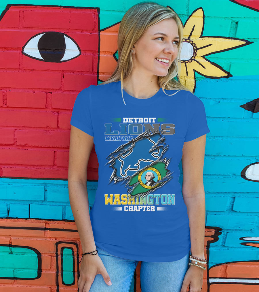 Detroit Lions Territory Washington Chapter Seal Of The State Of Washington T-Shirt