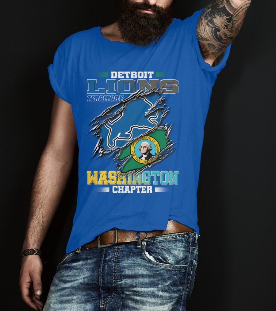 Detroit Lions Territory Washington Chapter Seal Of The State Of Washington T-Shirt