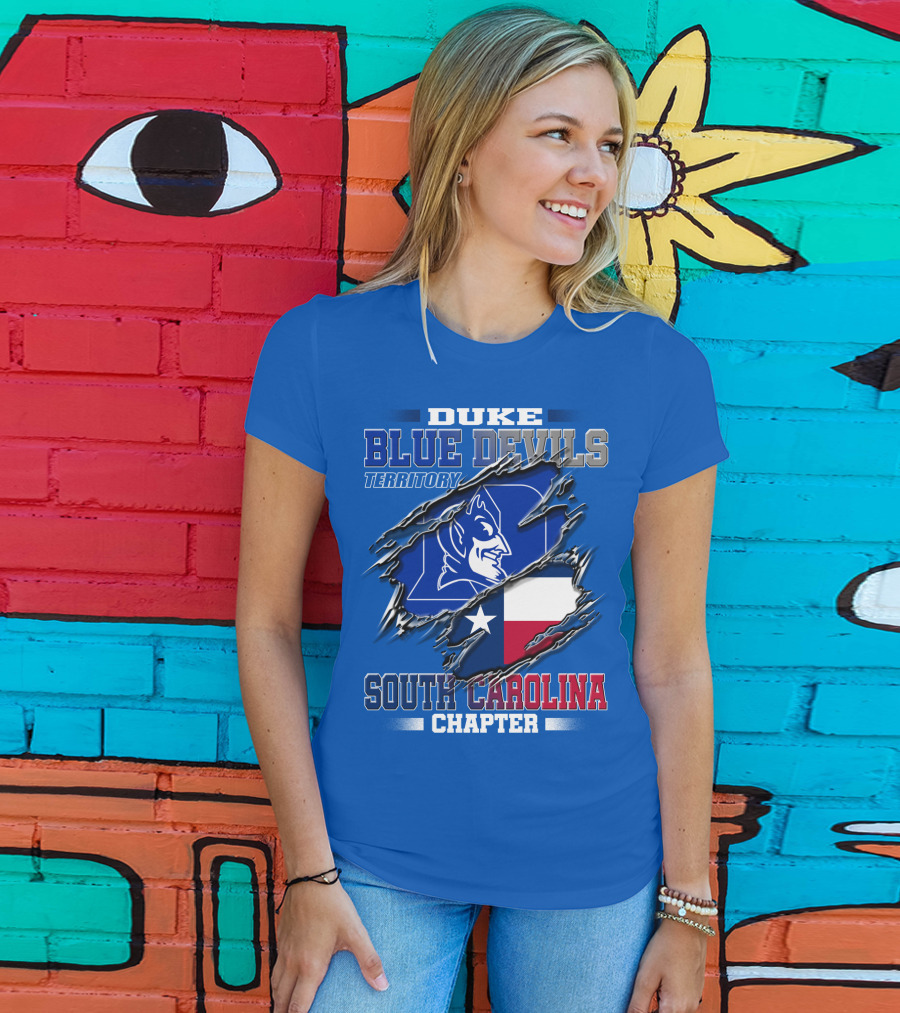 Duke Blue Devils Territory South Carolina Chapter Texas Flag T-Shirt