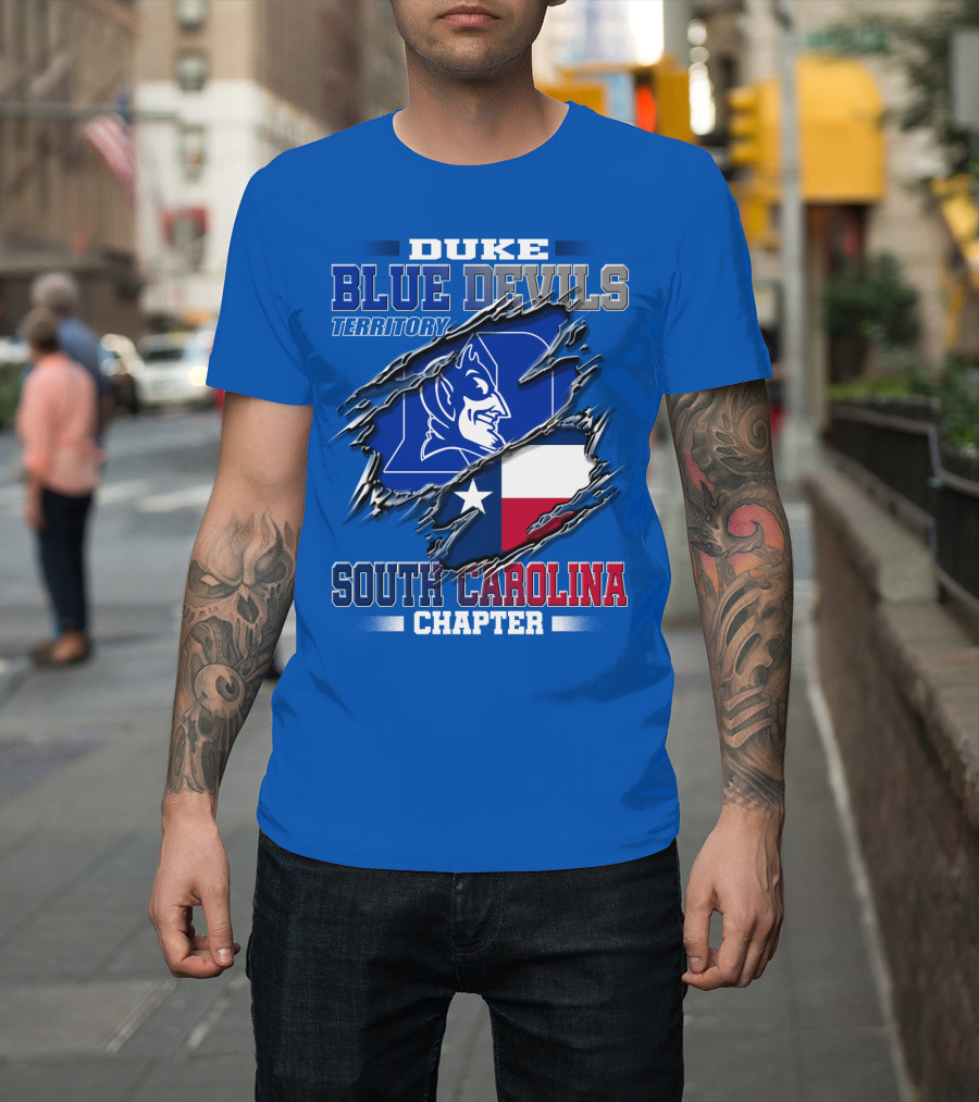 Duke Blue Devils Territory South Carolina Chapter Texas Flag T-Shirt