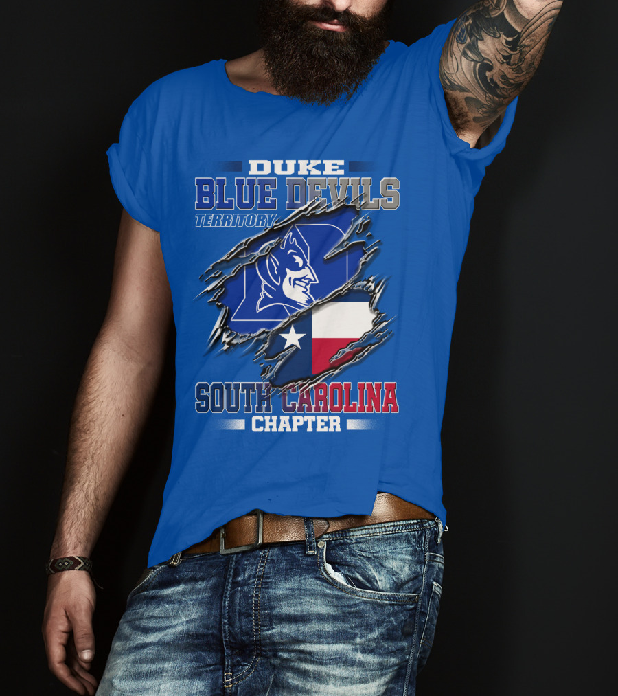 Duke Blue Devils Territory South Carolina Chapter Texas Flag T-Shirt