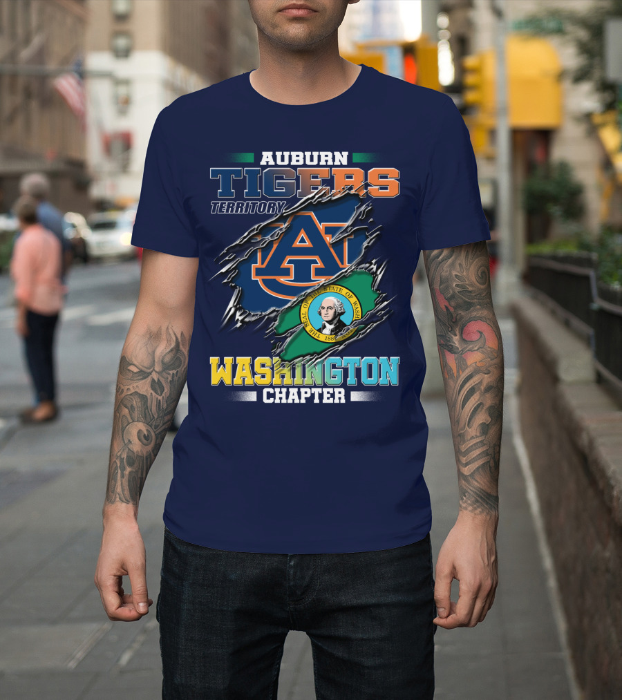 Auburn Tigers Territory Washington Chapter Seal of Washington T-Shirt