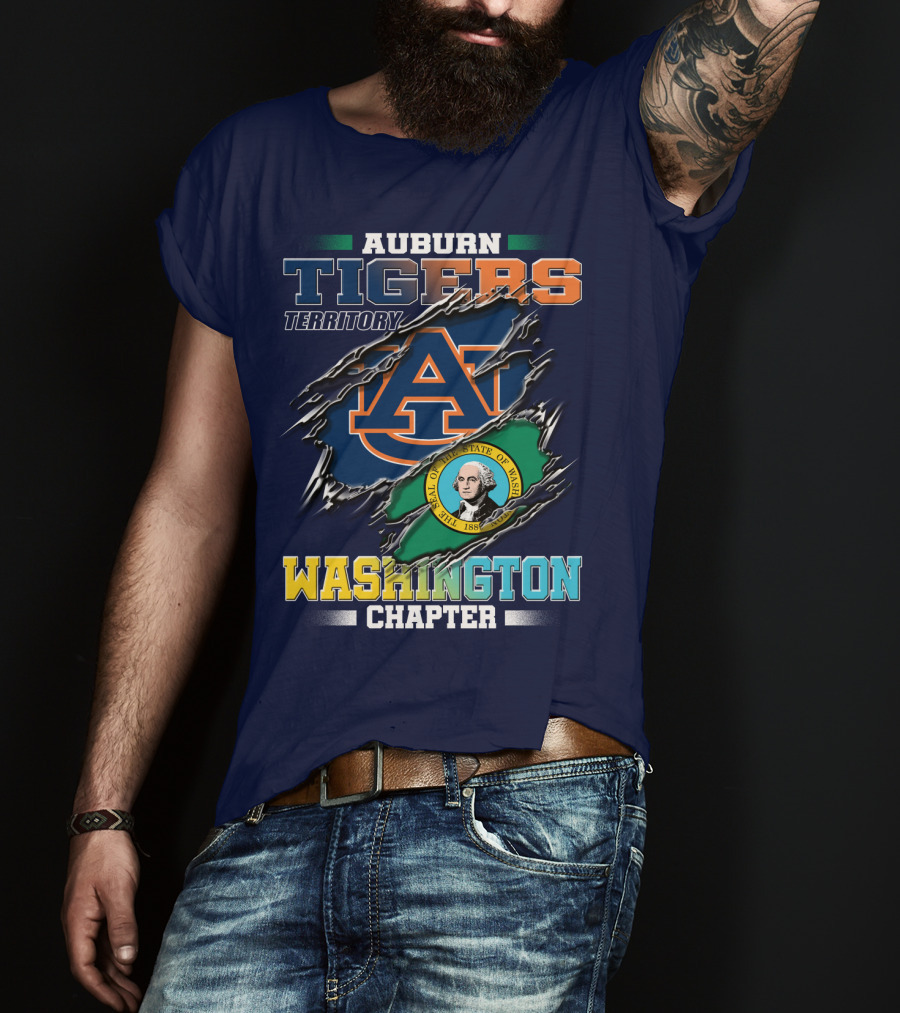 Auburn Tigers Territory Washington Chapter Seal Of Washington T-Shirt