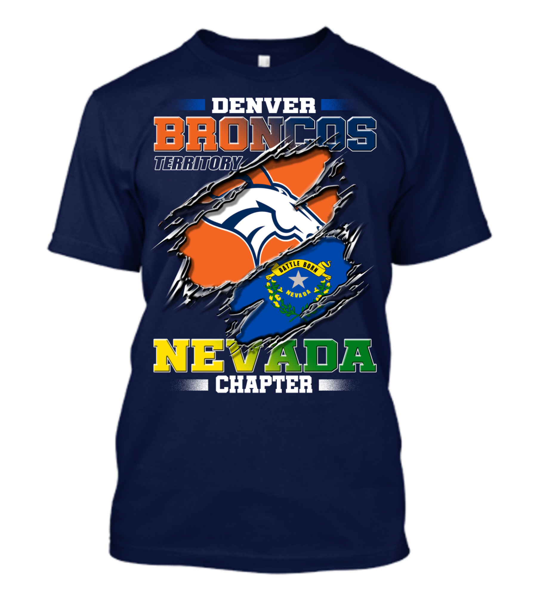 Denver Broncos Territory Nevada Chapter Battle Born T-Shirt