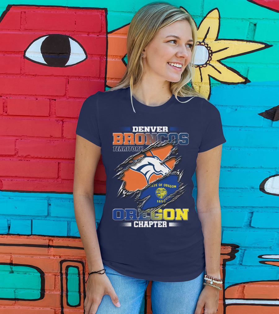 Denver Broncos Territory Oregon Chapter State Of Oregon 1859 T-Shirt