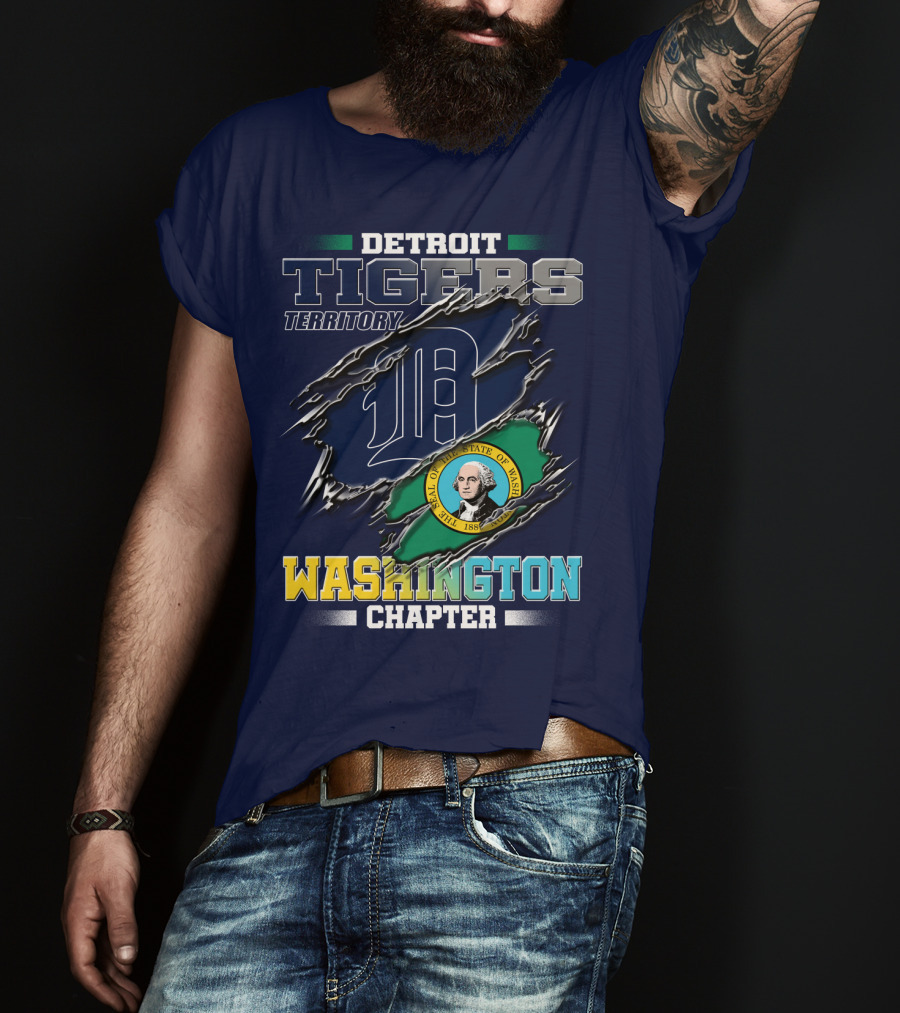 Detroit Tigers Territory Washington Chapter State Seal T-Shirt