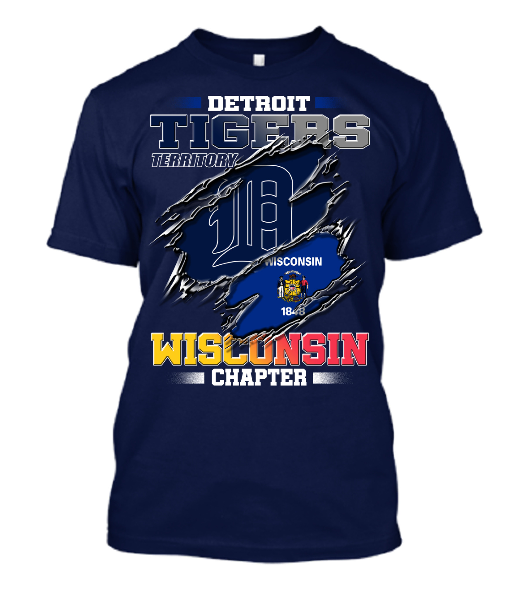 Detroit Tigers Territory Wisconsin Chapter 1848 T-Shirt