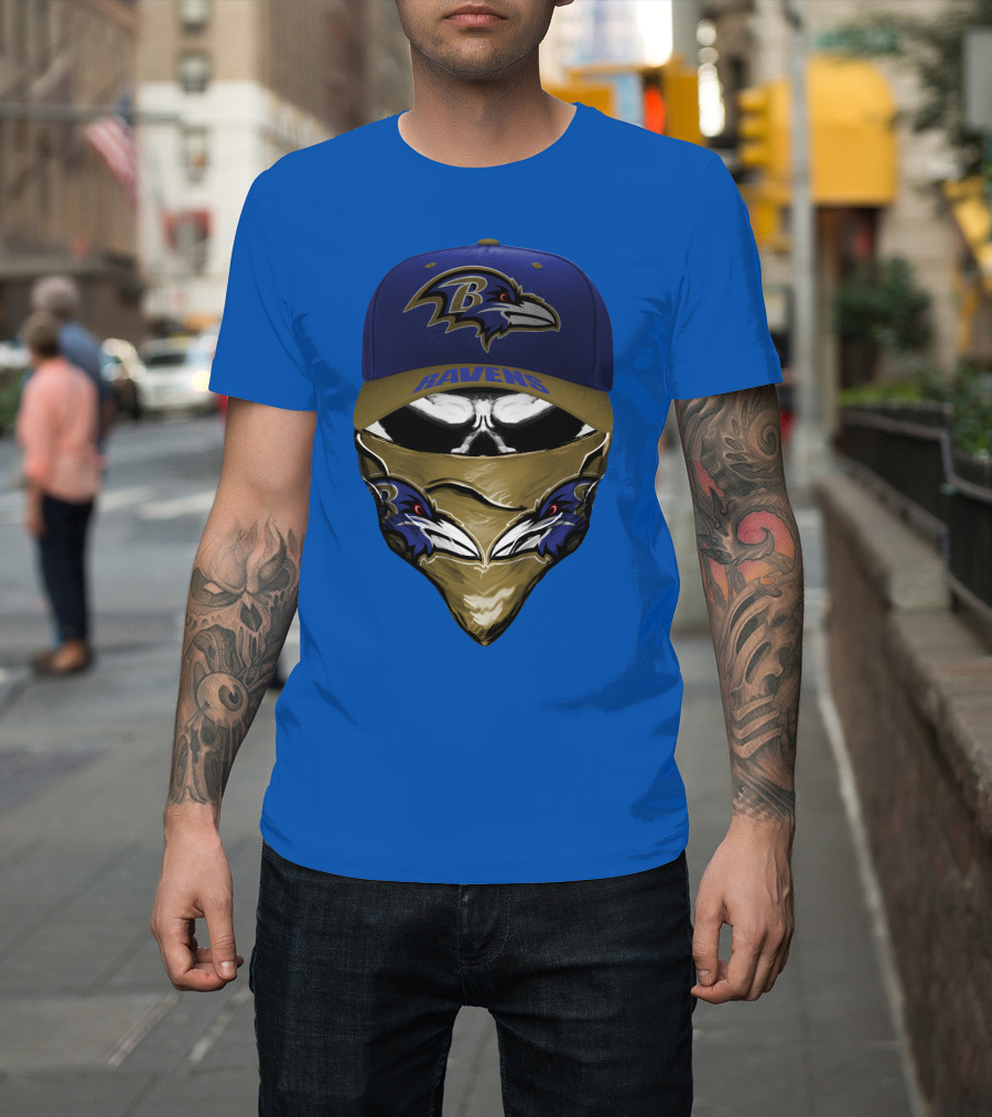 Baltimore Ravens Ravens Bandana And Logo Hat Combo T-Shirt