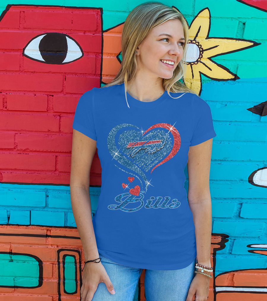 Buffalo Bills Heart Logo And Script T-Shirt