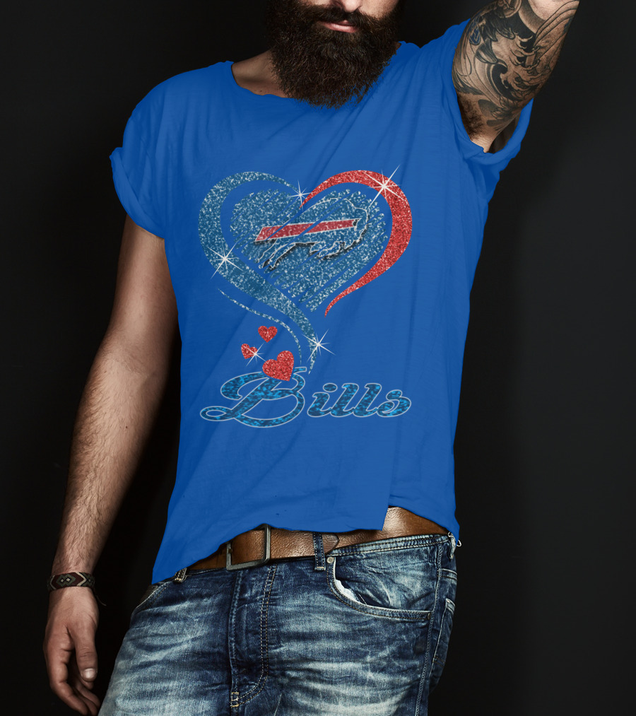 Buffalo Bills Heart Logo And Script T-Shirt