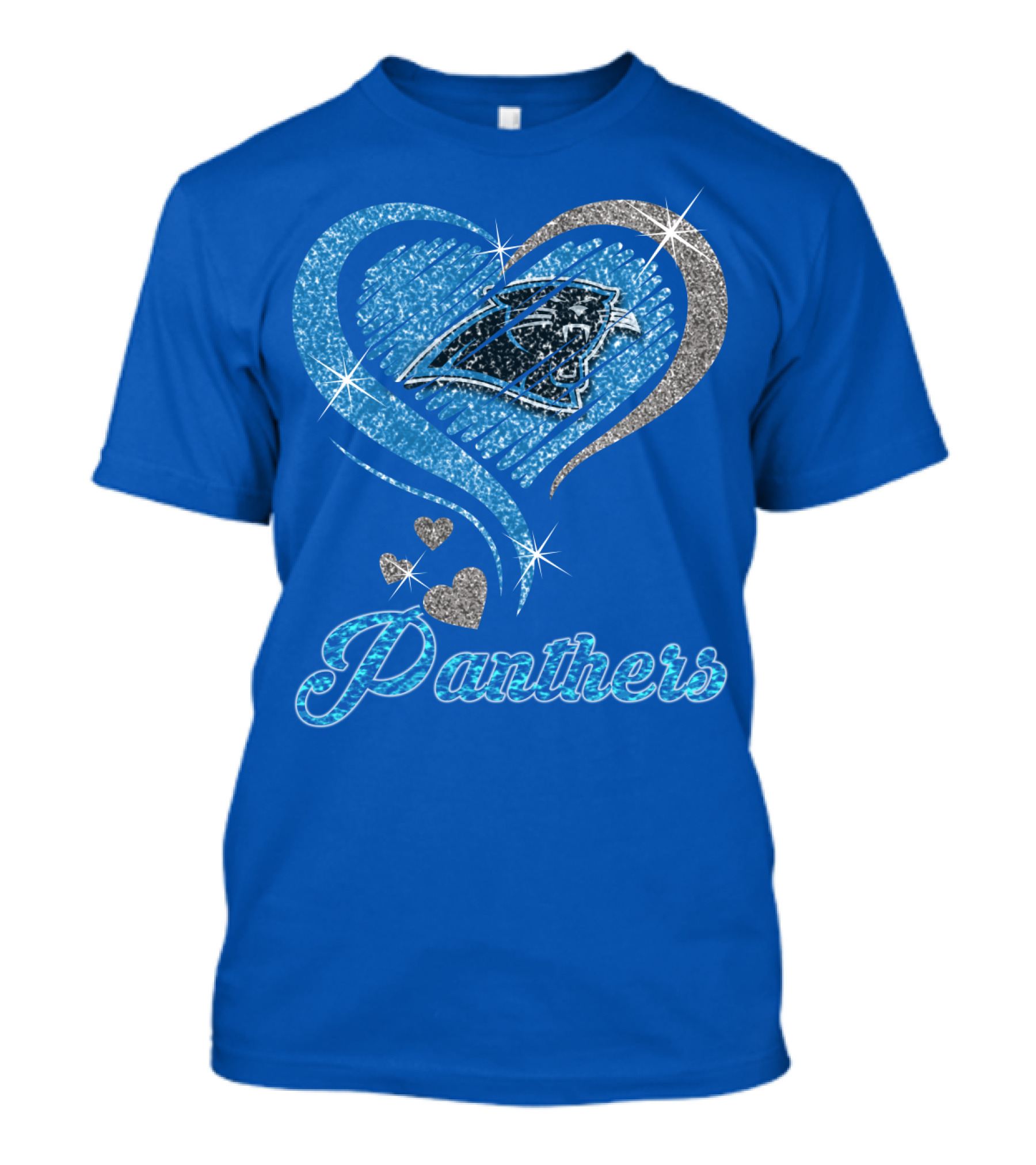 Panthers Heart Silver Blue T-Shirt