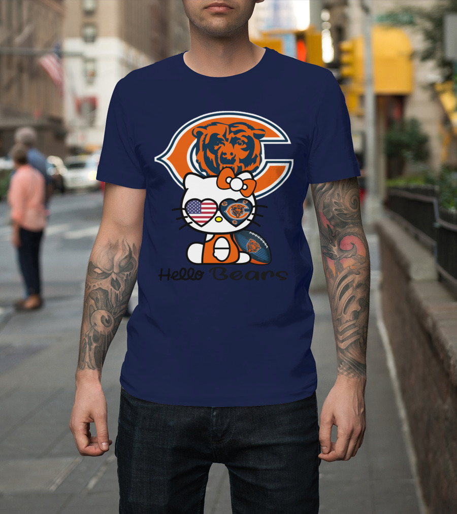 Hello Bears Chicago Bears Football Kitty T-Shirt