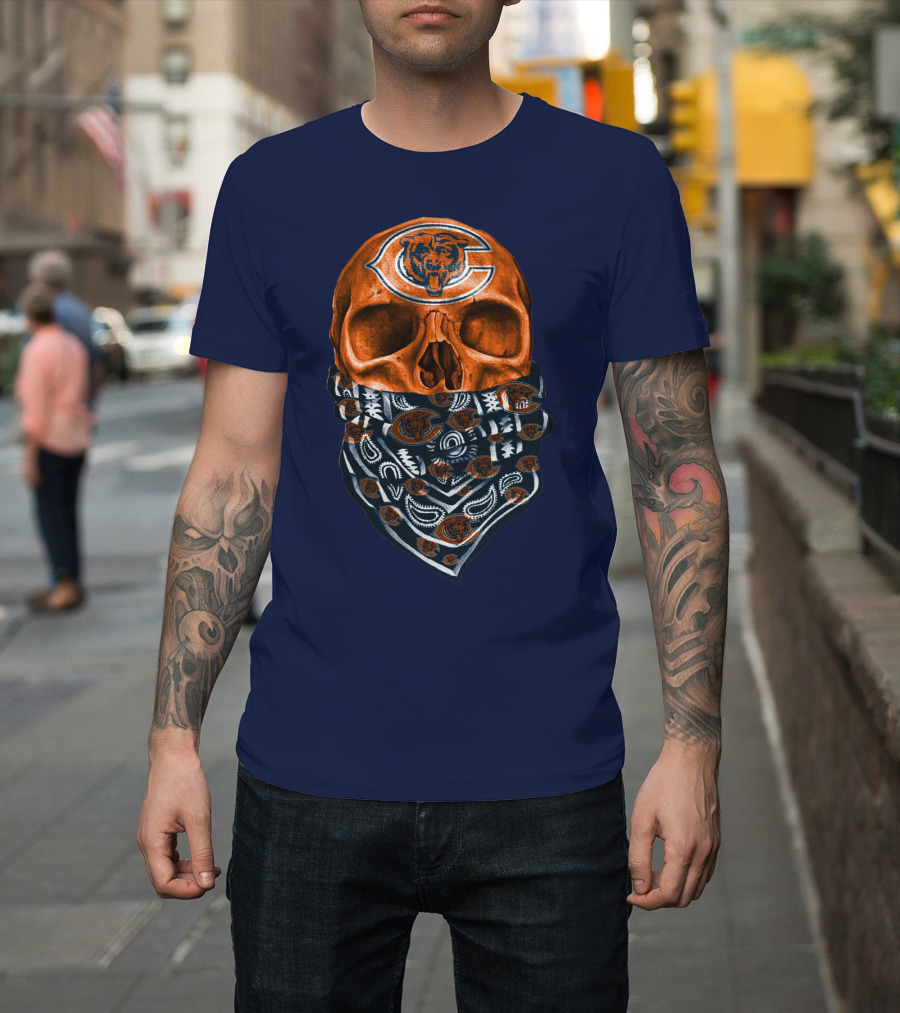 Chicago Bears Skull Bandana T-Shirt