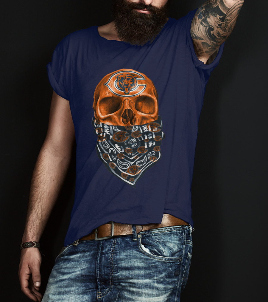 Chicago Bears Skull Bandana T-Shirt
