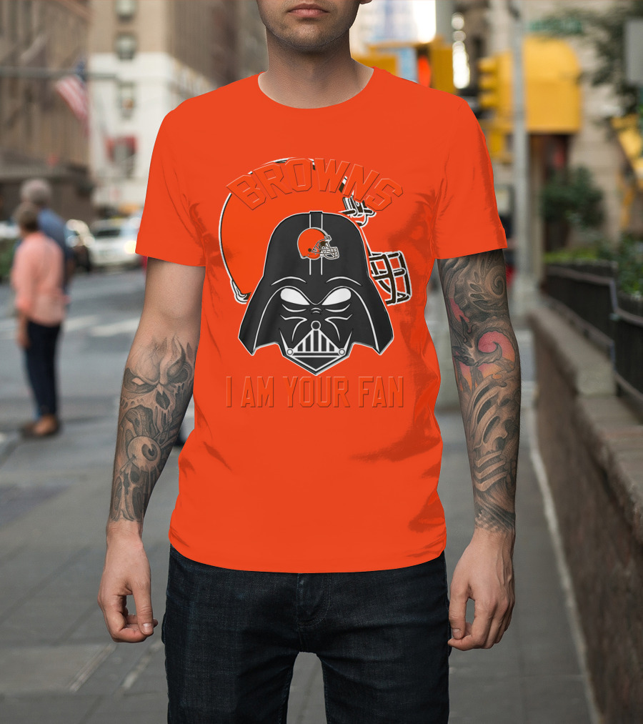 Browns I Am Your Fan Cleveland Browns Football Helmet Darth Vader T-Shirt