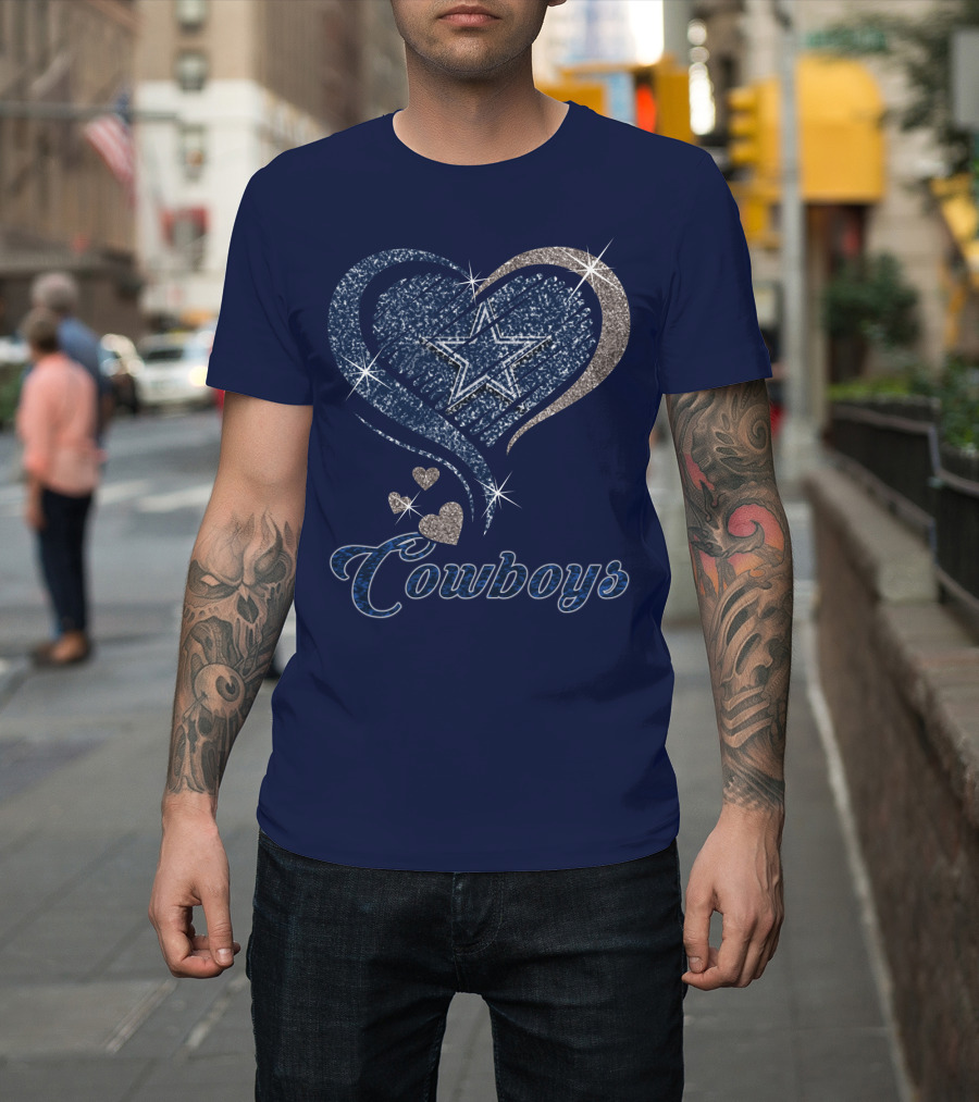 Cowboys Heart Star Glitter T-Shirt
