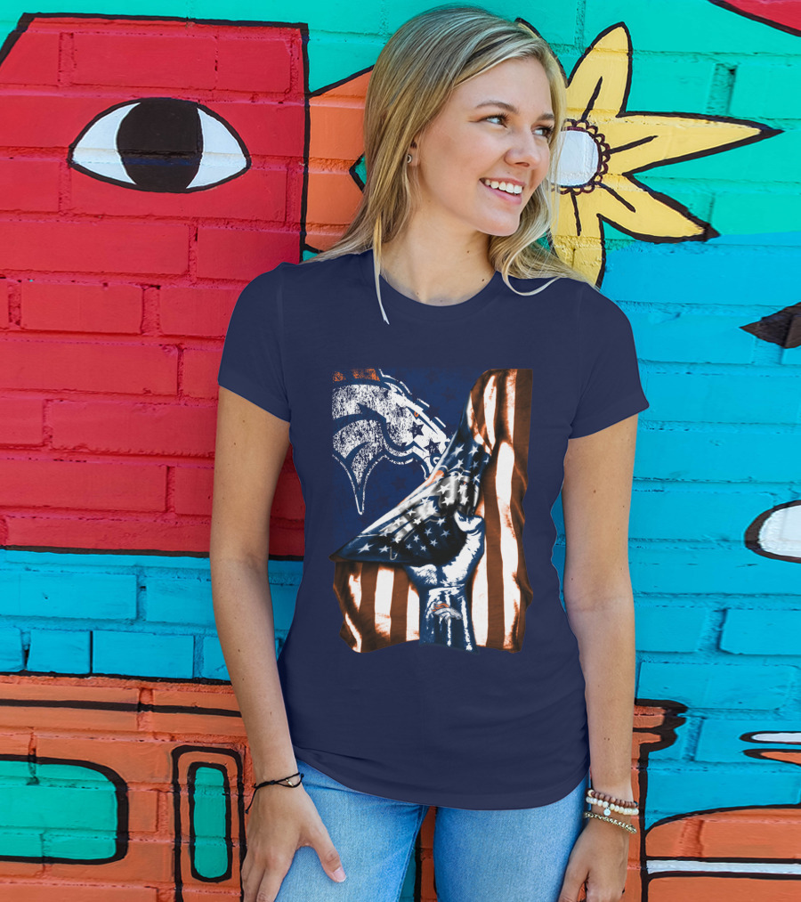 Denver Broncos American Flag Fist T-Shirt
